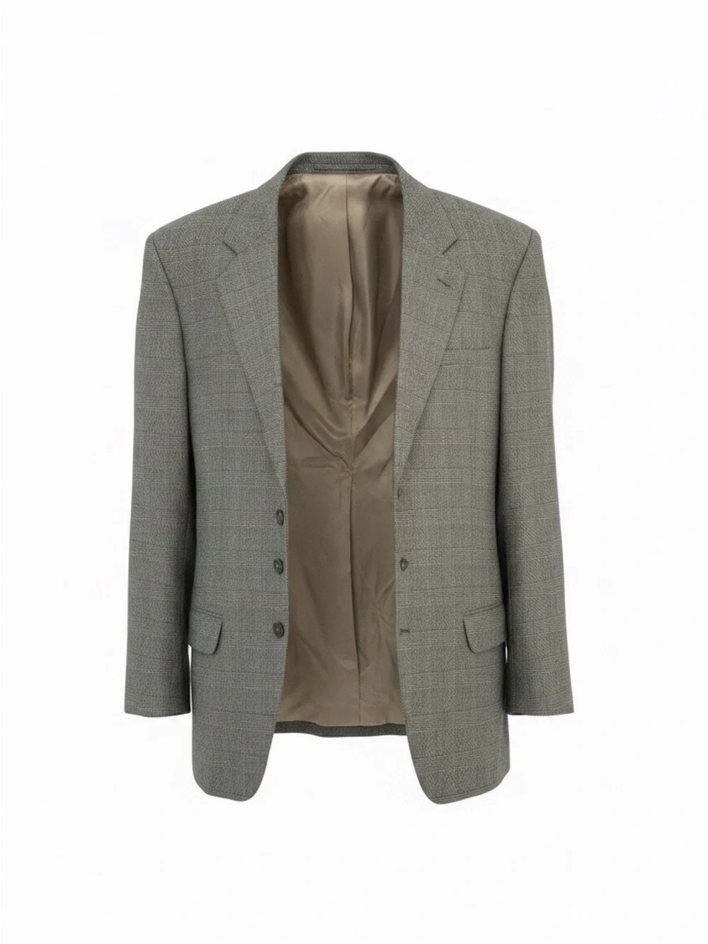 Oleg Cassini Gray/tan Glen Plaid Sport Coat-size 44-office-casual-READ